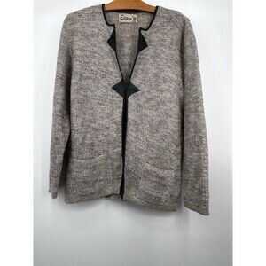 Vintage Boho Mohair Blend Open Front Cardigan‎ unisex size 44  open hook 1950’s